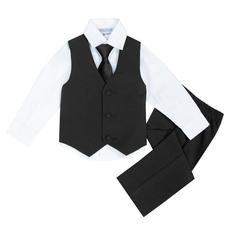 Spring Notion Baby Boys' Classic Fit Formal Black Dress Suit Set 4T - Image 2